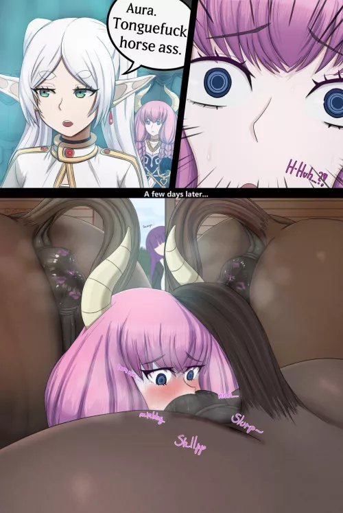 Plot twist, Frieren doesn't even have jedi mindtrick powers, Aura just wanted an excuse to lick horse ass (NTRemi) by GDRMetal_lady