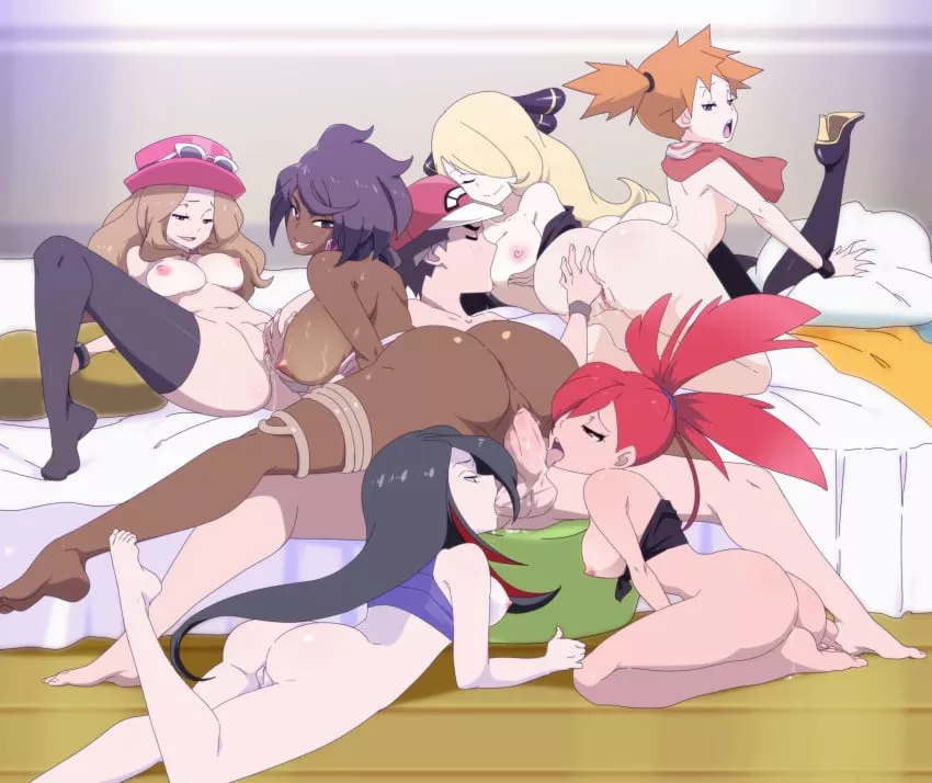 Red vs. Serena, Olivia, Fortunia, Flannery, Cynthia, Misty (Lexus) [Pokemon] posted by oscars_drysuit