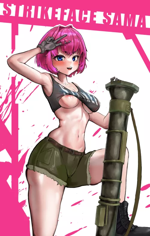 Strikeface-sama: battle pose by Nekopewtoo