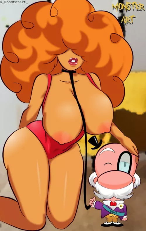 The mayor has miss sara bellum on a leash (monsterart) [powerpuff girls] by B1WITHYURI1558