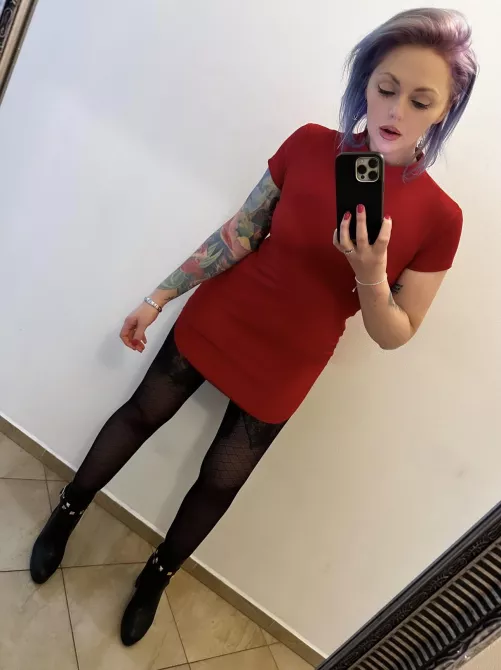 Tight, mini and red, great combo by theinkedsiren1