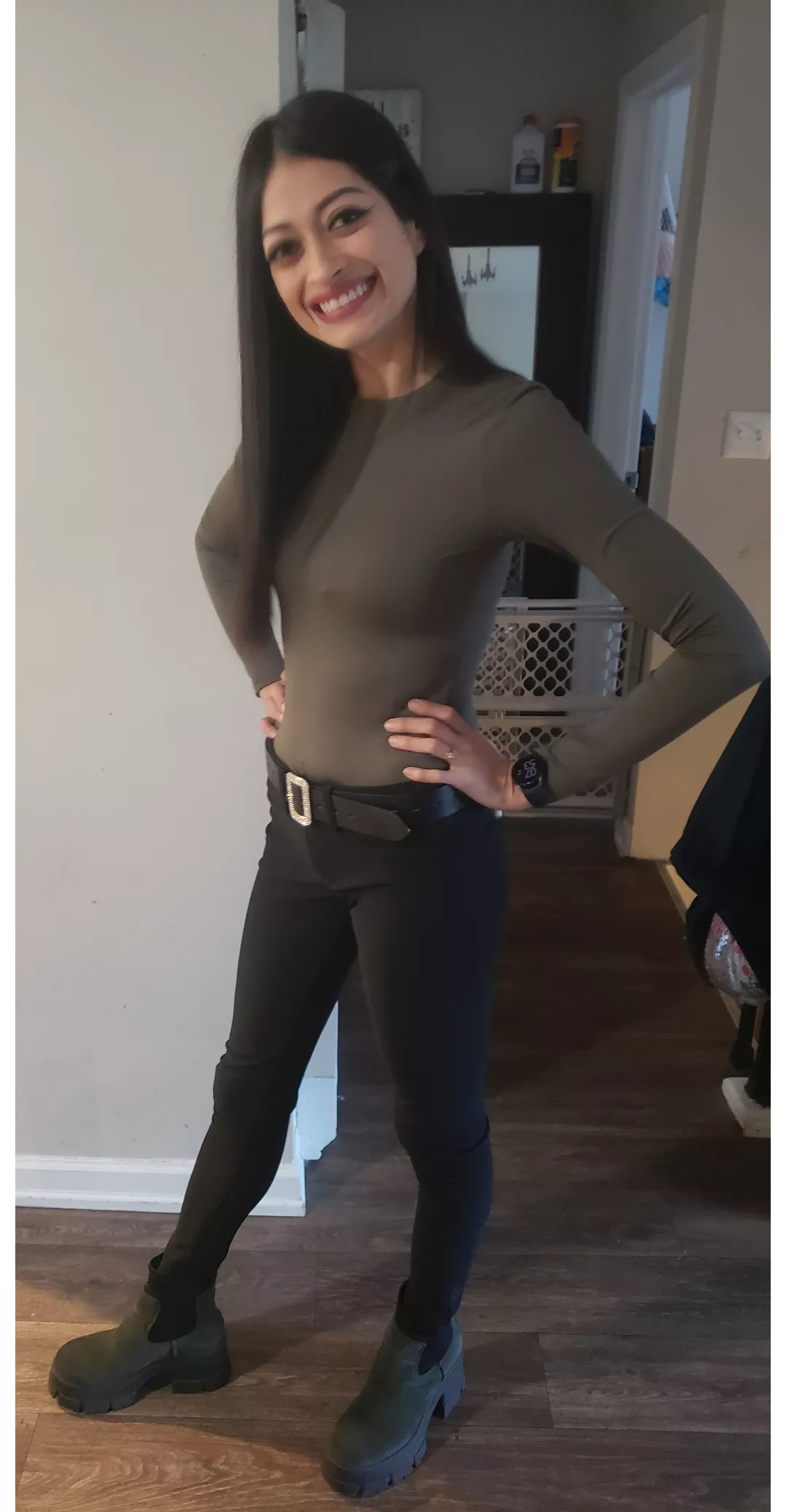 Today's fit. Love my boots. posted by Leggylibralatina