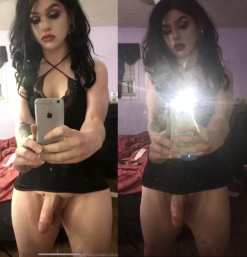 Would you play with a pretty thicc girl’s pretty thicc cock? 🖤 by L8TEX