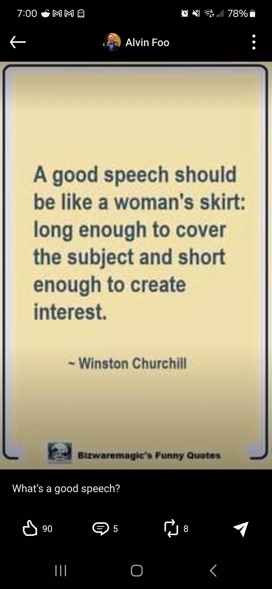 A bit of wisdom posted by BJP-KMforDecision