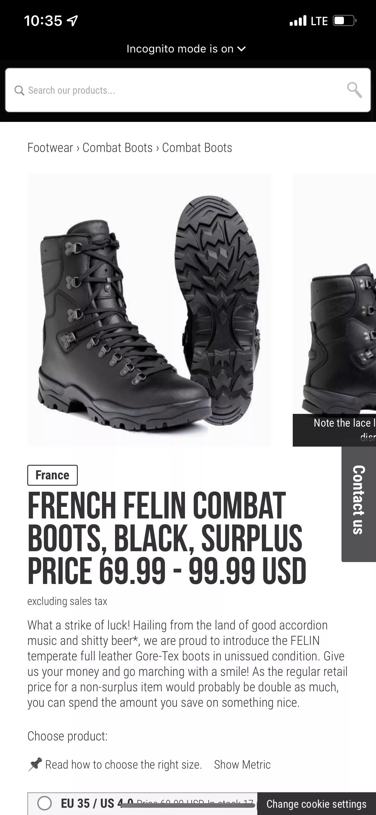 Anyone know anything about French FELIN Combat boots? posted by curlyman89