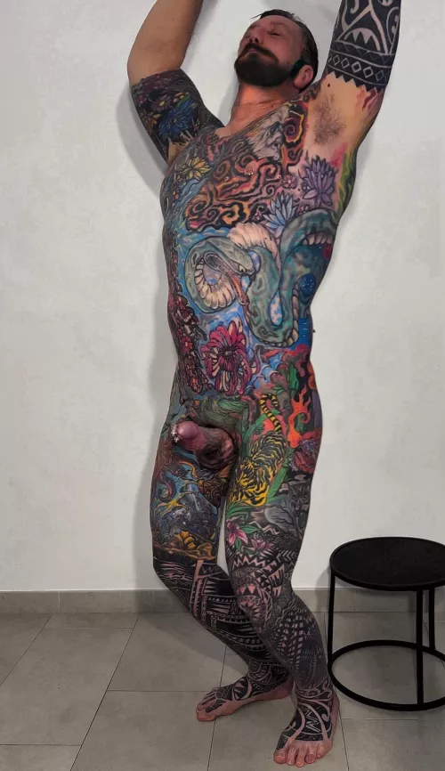 Full body tattoo and pierced penis by thinkedjink