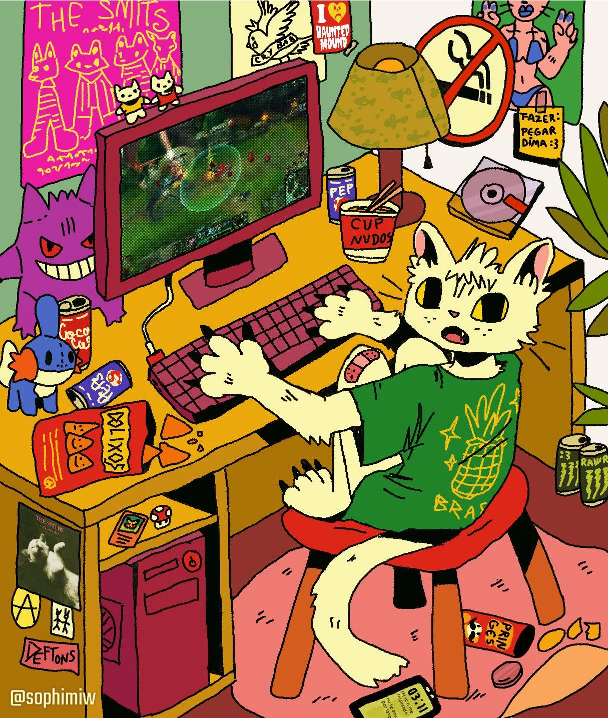 gamer cat 😼 posted by sophimiw