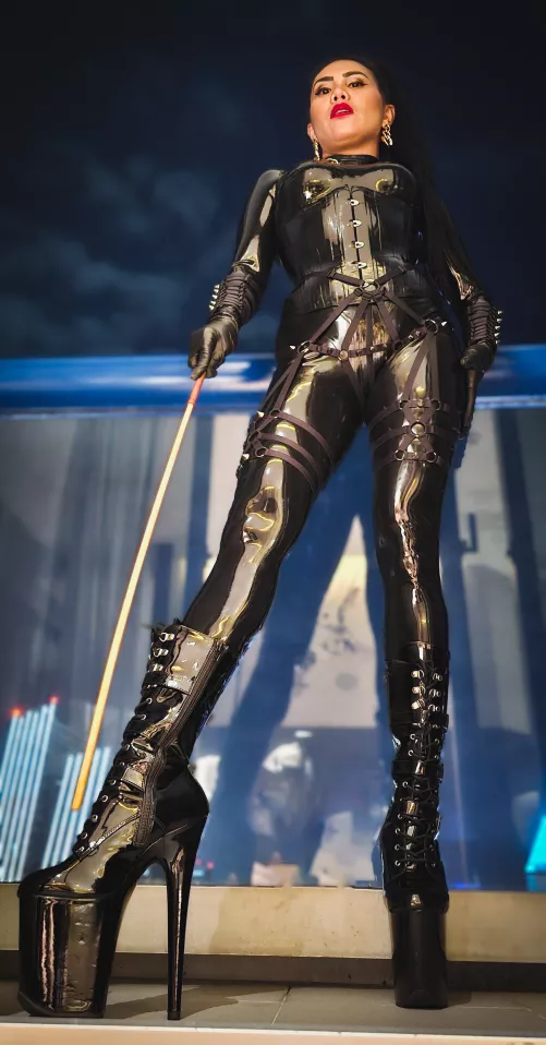 Glossy Latex and Shiny 8 Inch High Heels 🖤 by Domina_Fire