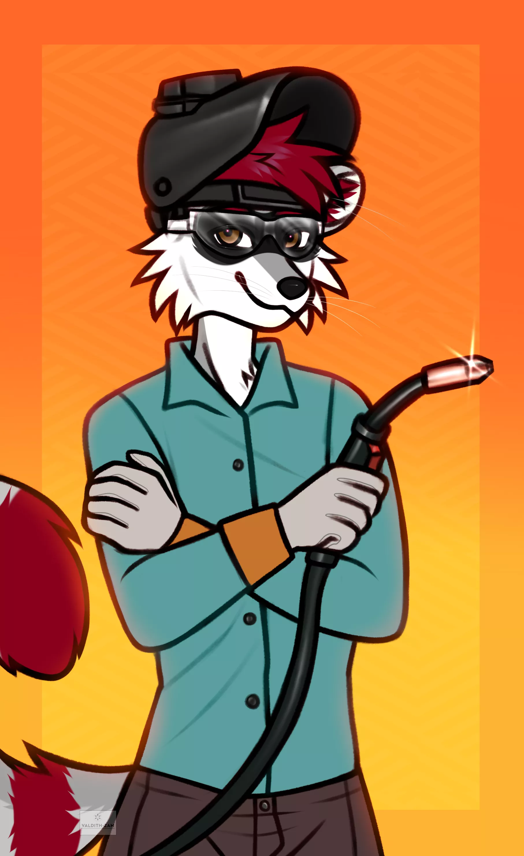 I'm a welder, so I got a picture of my sona in my welding gear. What do other furries do for work? (Art by valdith-zam) posted by Raider37