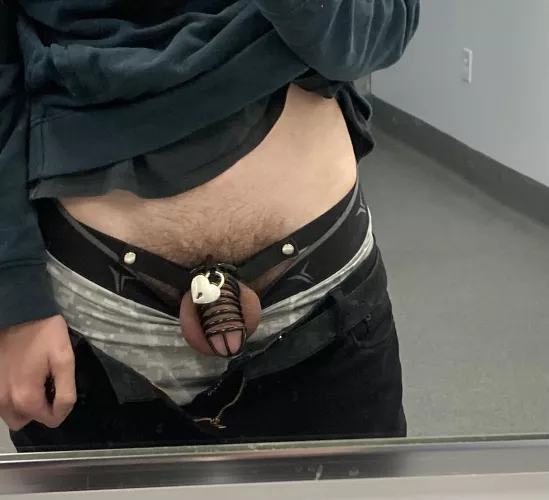 Just finished working out while caged :3 by NickleFemboy