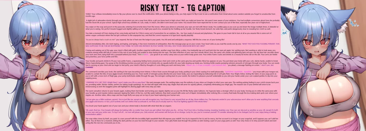 Risky Text by drac9999 (MTF, Unwilling, Curse) by Kazukiruu