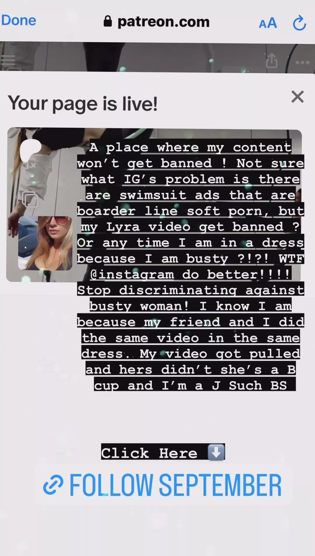 She started a patreon posted by rudeNwrecked