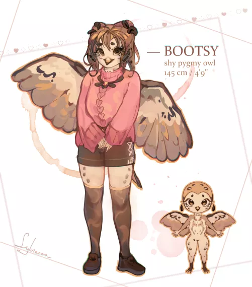 Tried to make an owl character. Do you prefer wings+arms or wings=arms for anthro birds? (art by me) by sylviecco