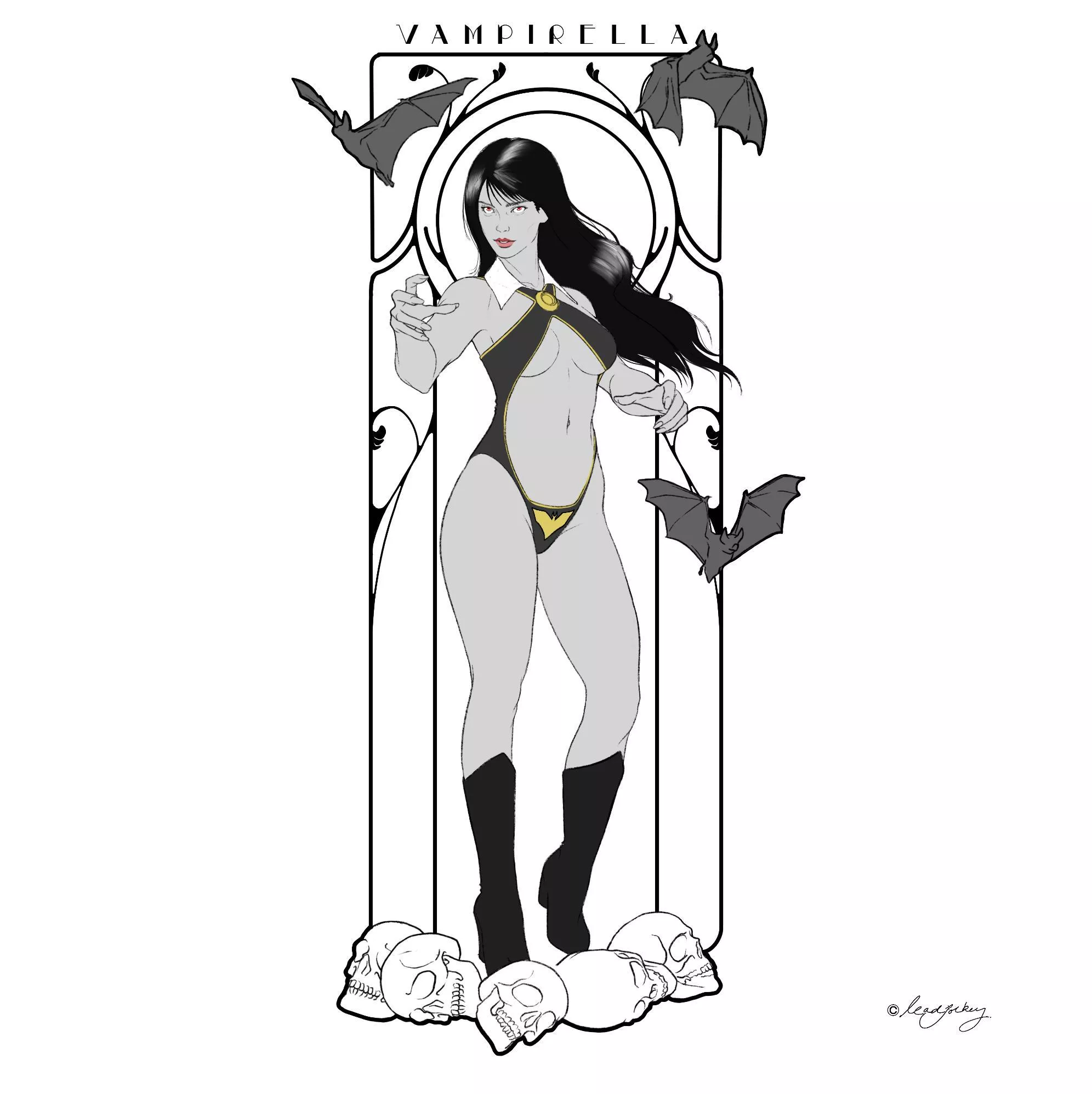 Vampirella. Fan art by me. posted by Leadjockey