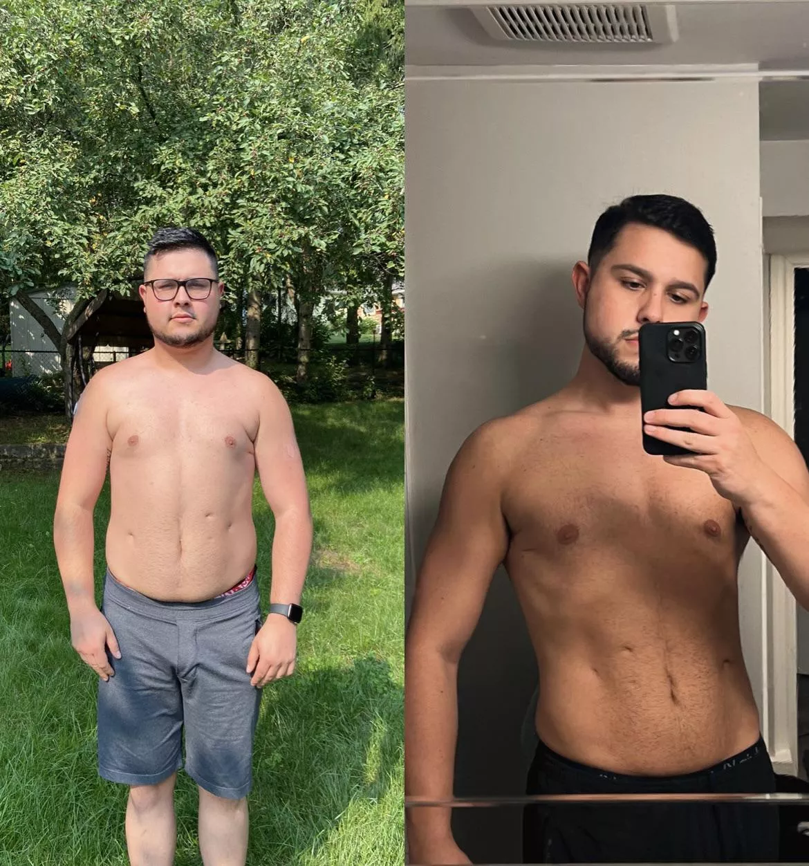 Weightloss 1 year journey difference 🙇🏻‍♂️ posted by romanryder96