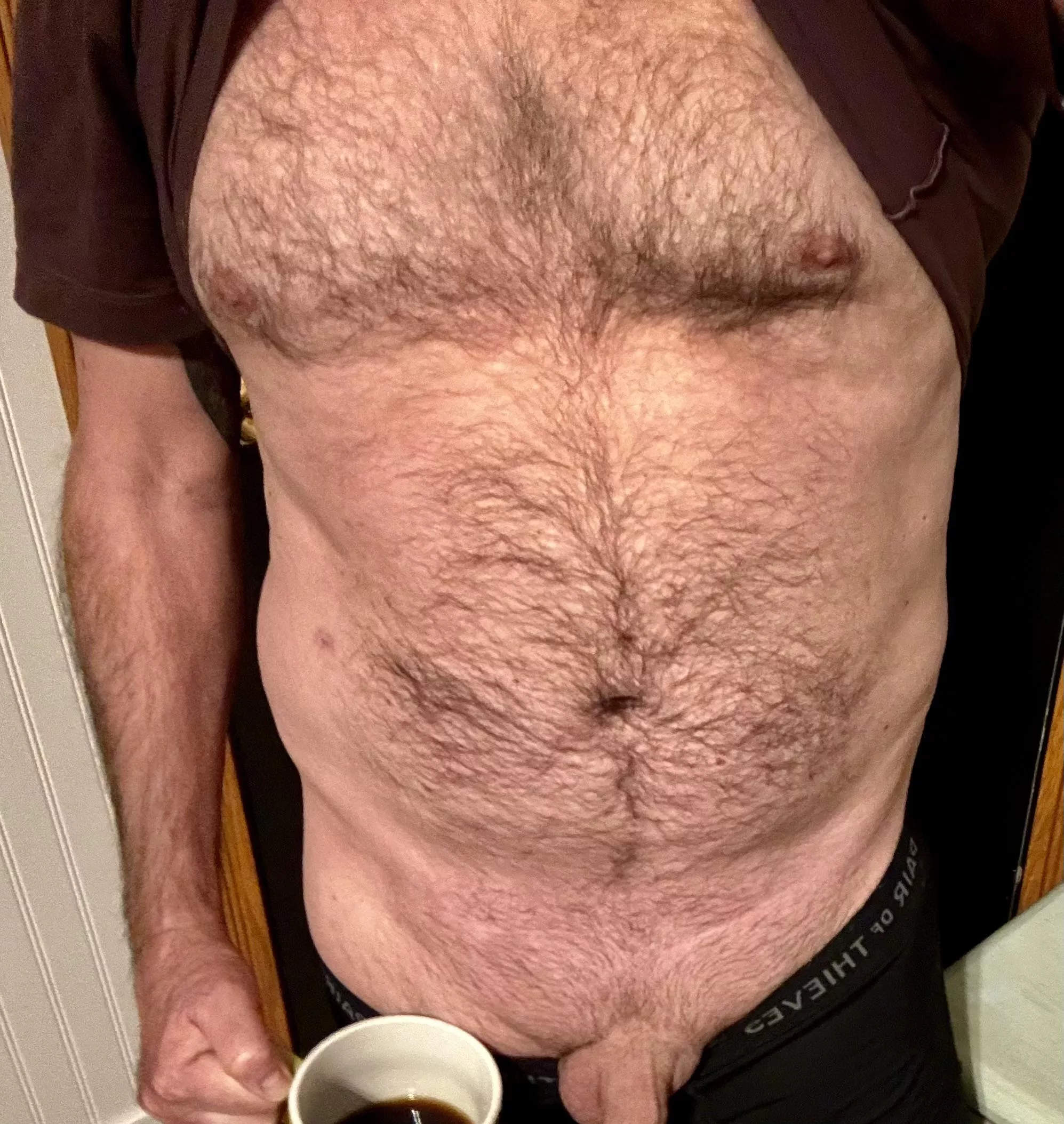 I only enjoy it black, but here’s a half ‘n half… good morning;) posted by funwhenwifesasleep