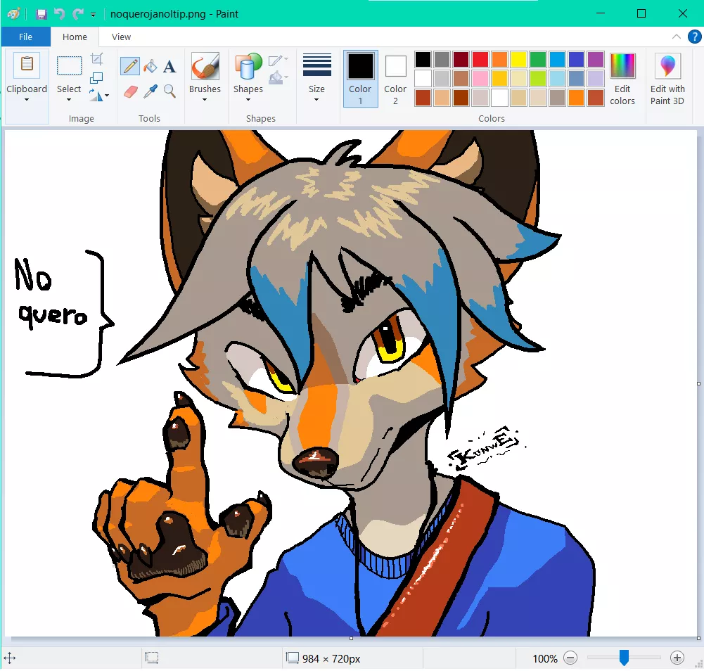 no quero (art by me, @kunwe on twitter) posted by Kunwe