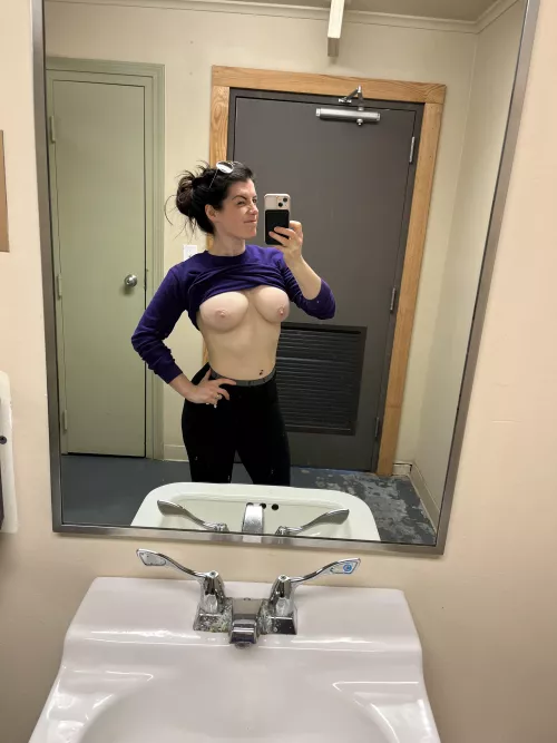 Park bathrooms are the perfect spot for taking topless selfies 🫡 by bustyciara