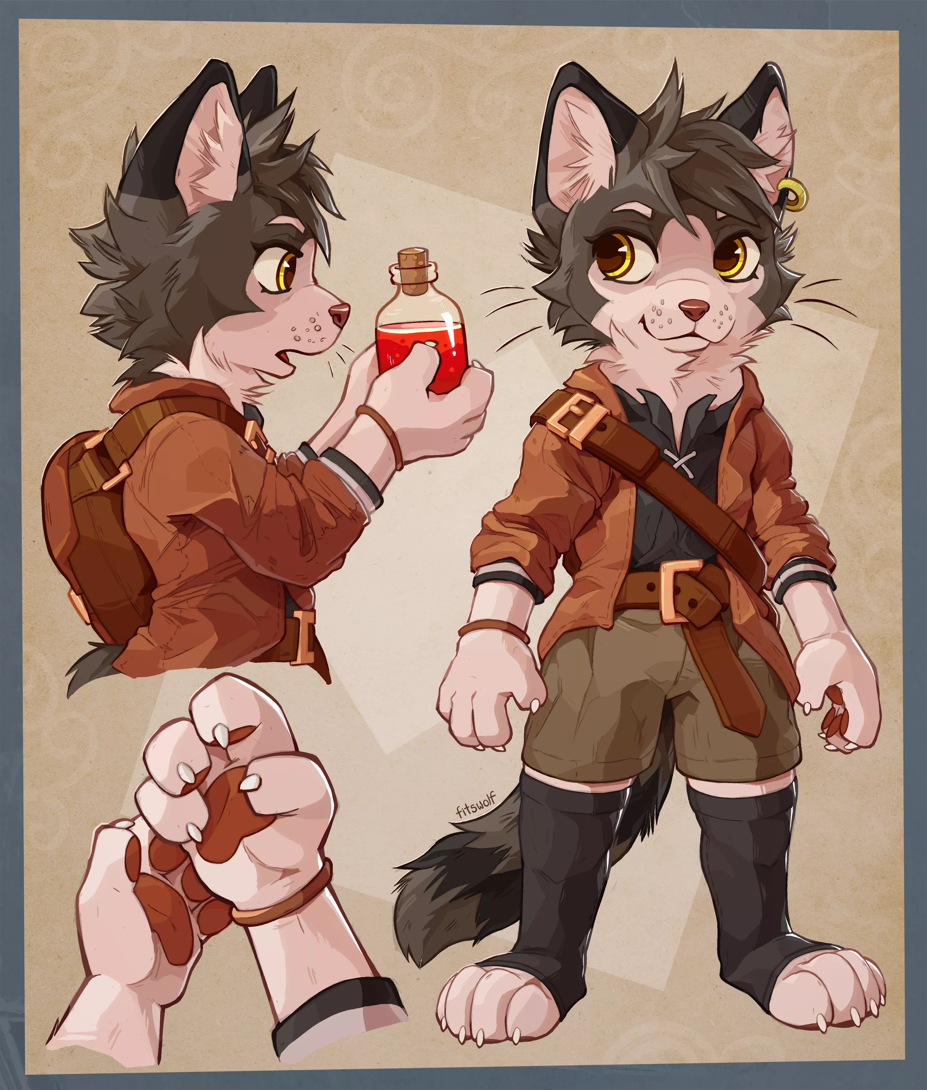 Peas the cat 😺⚔️ (art by me) posted by fitswolf