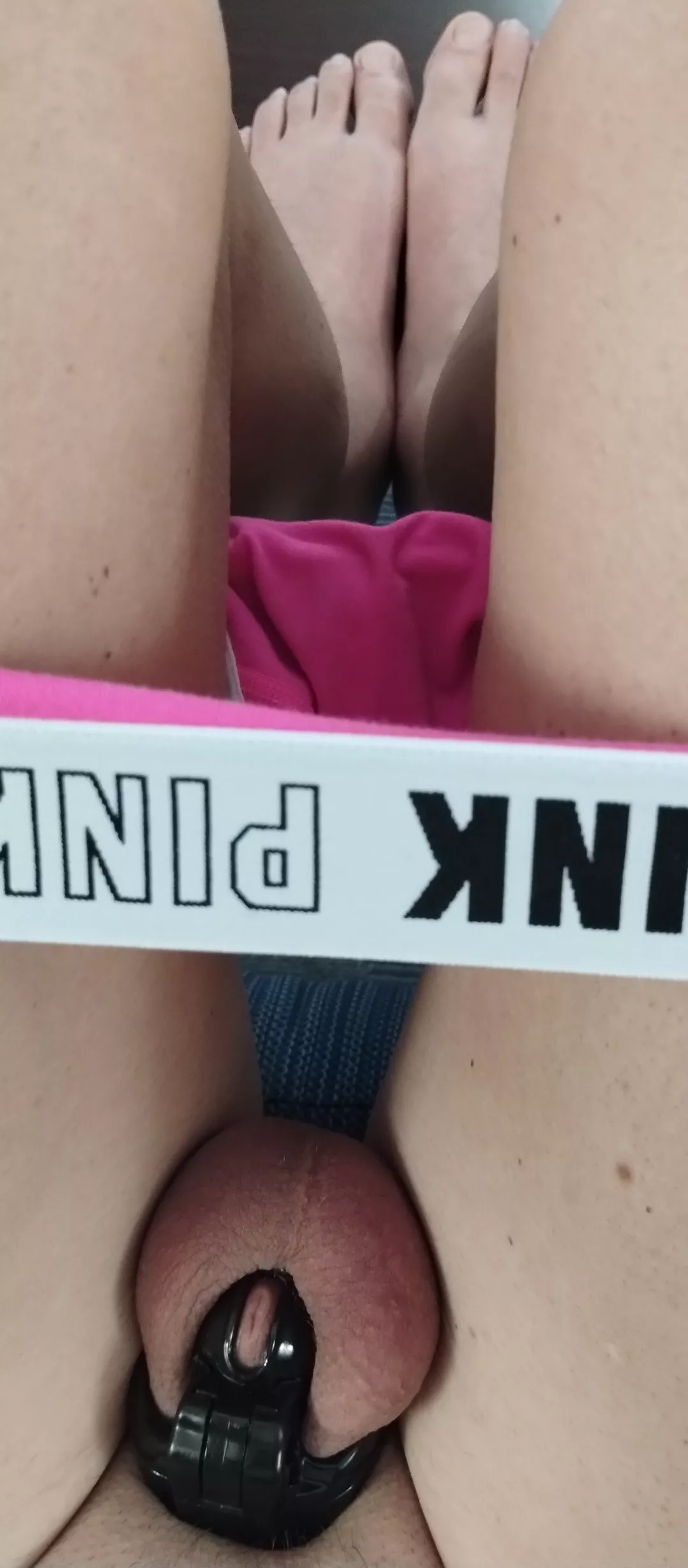 Shaved legs, pink panties and a 2