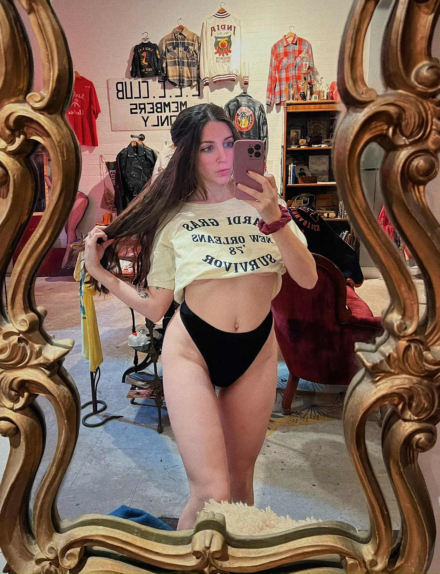 Trying on some new things at the shop posted by PrettySadieReed