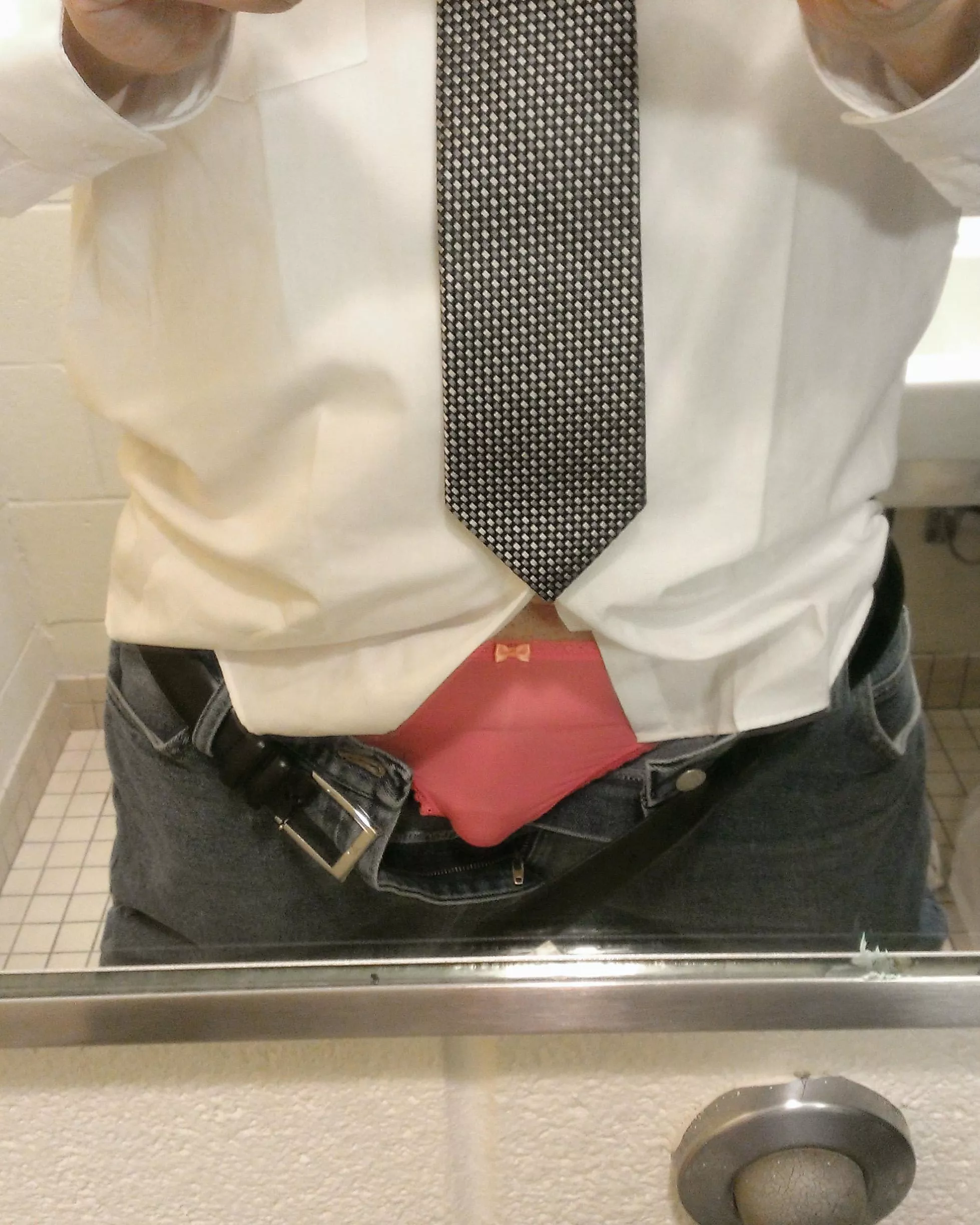 Wearing pink panties while I teach again... posted by LockedProfessor