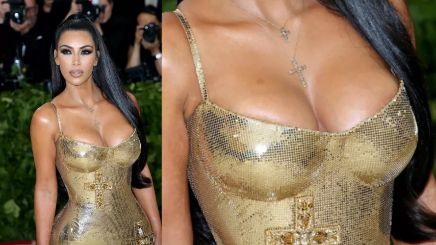 what did kim kardashian apply to her boobs to make them so shiny? 😉😉 by Kindofhell