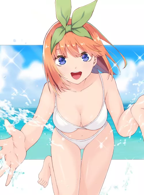 Yotsuba Wearing Her White Bikini (The Quintessential Quintuplets) by Csxc