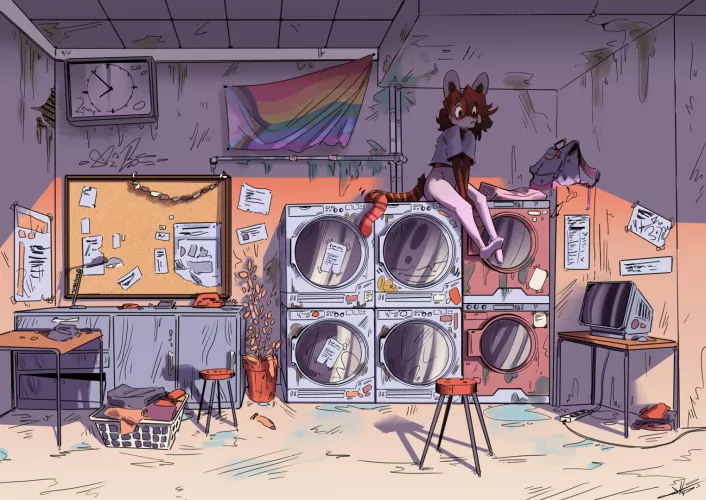 Doing the laundry but ur a cute red panda ⭐ (By me.) by PeeteIsAcUtie