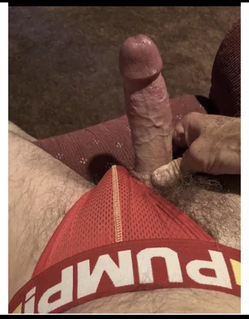 Hard in my pump jock by Blaistom77