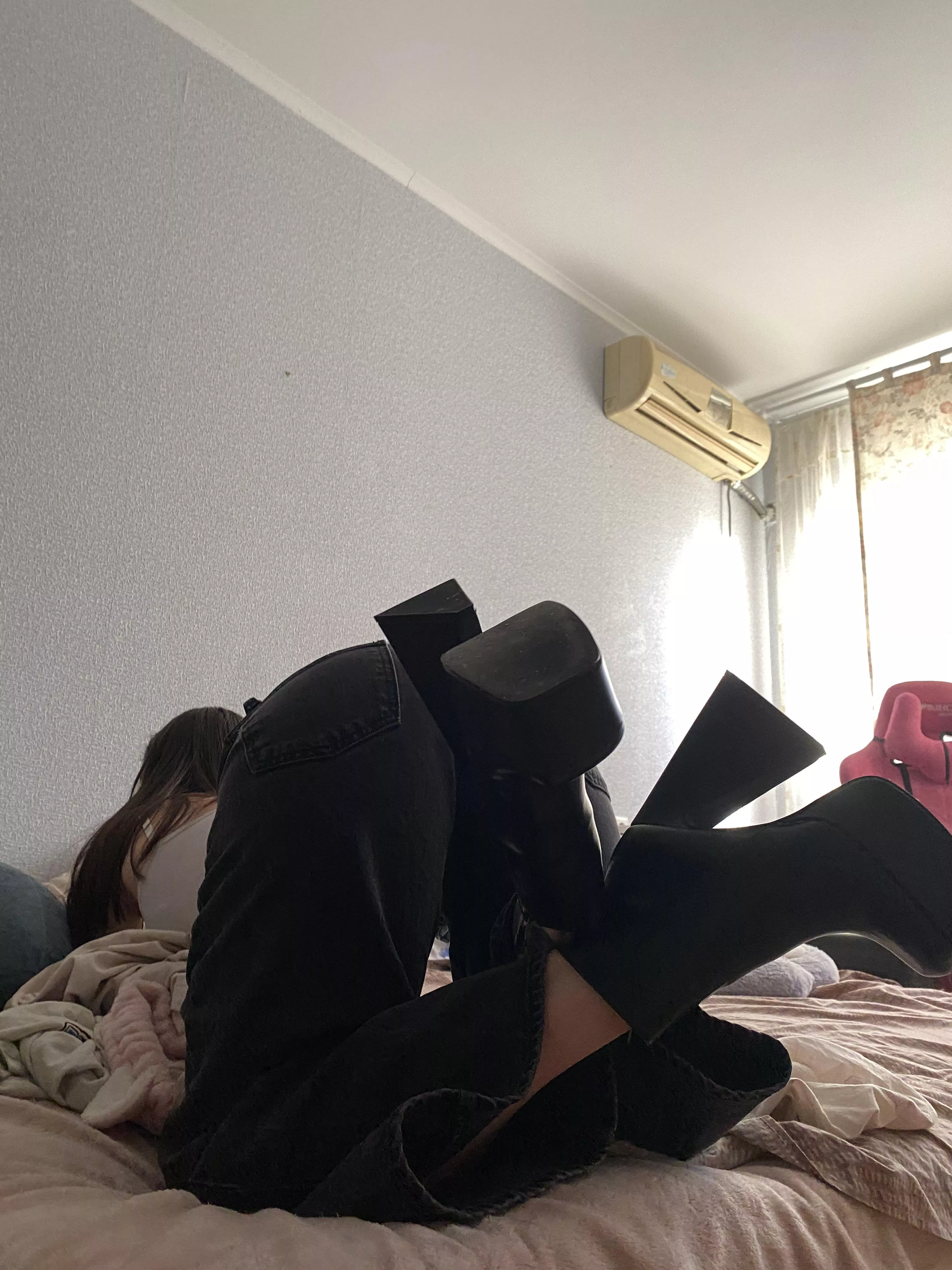 I went shopping today and fell on the bed without even taking off my shoes posted by Addyson_Wolf_