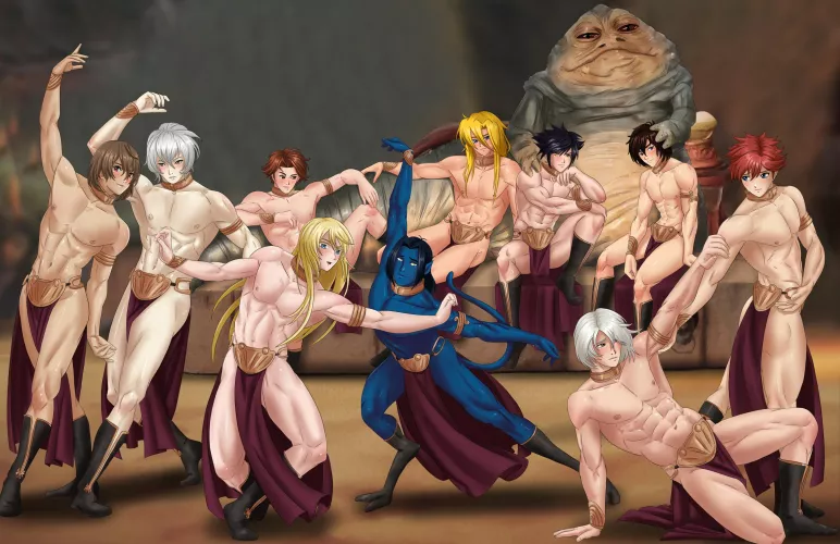 Jabba's Slaveboy Harem (commission by me for me, art by Amenoosa) by No_Cardiologist_8532