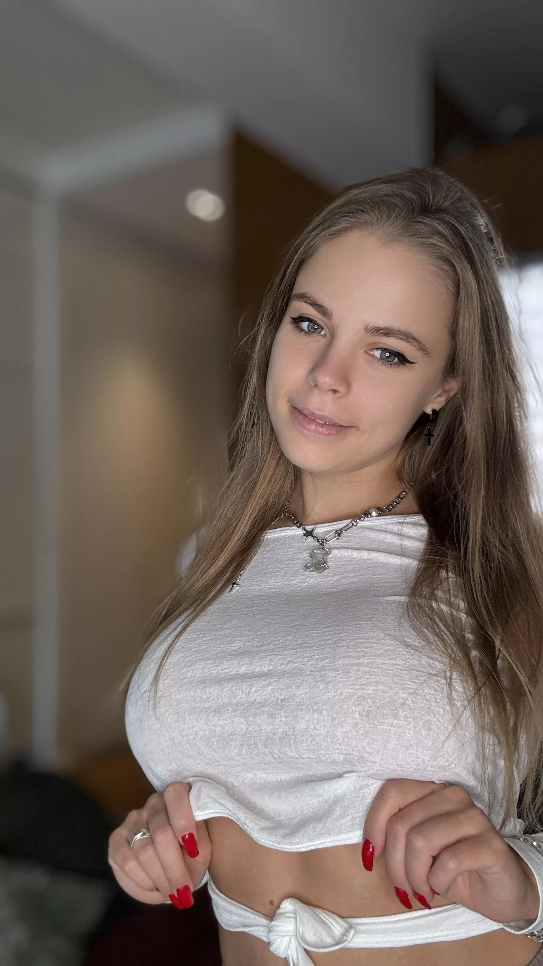 Love this cute little white but slightly see-through top posted by adlenaline_