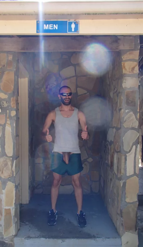 Old photo of me coming out of reststop toilet. by murdoch80