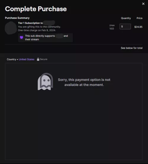 Anyone know why I can't gift subs? by blackwatchdva