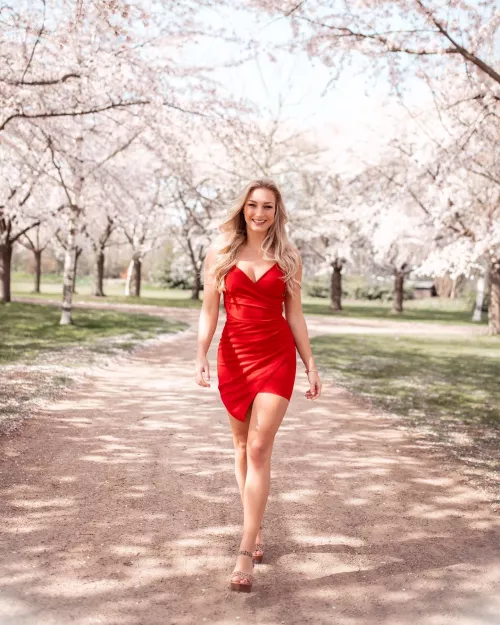 Blonde In red dress by GloomyPharasing