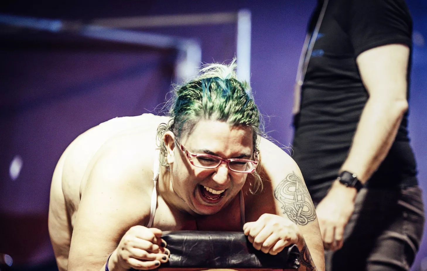 Getting my ass beat by a wrench and a tire! My reaction is always to laugh... posted by monstrouskitten_x