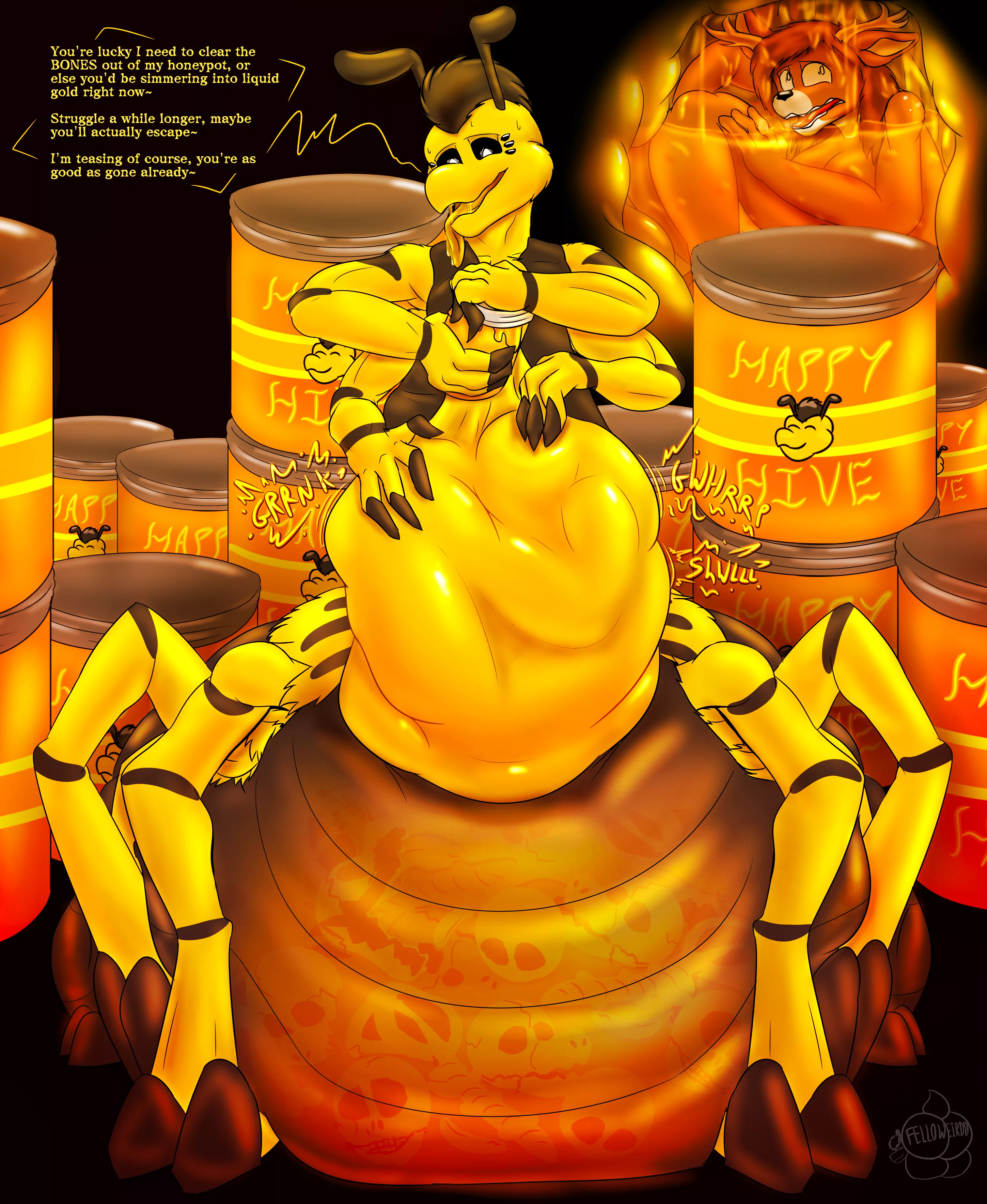 {image} The Cata-Comb - Felloweirdo [mass vore, fatal, bones, bee, honey, internal] posted by Felloweirdo