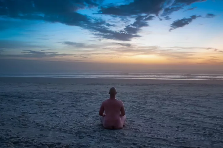 Is it normal that your new favorite photo of yourself is you naked meditating on a beach? Because that's my case hahah by Monopilo