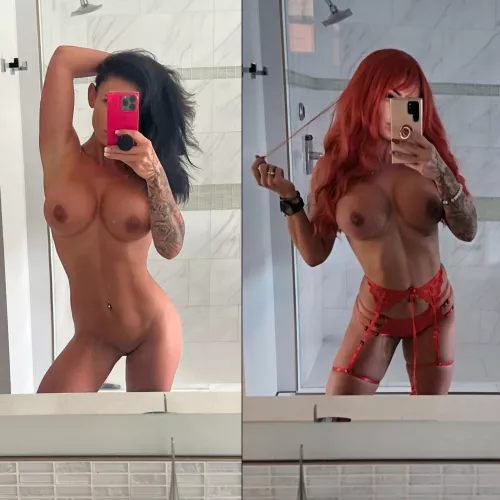 My blonde vs brunette post yesterday has everyone telling me to try red , what's your fav hair color on me by HisExoticVixen