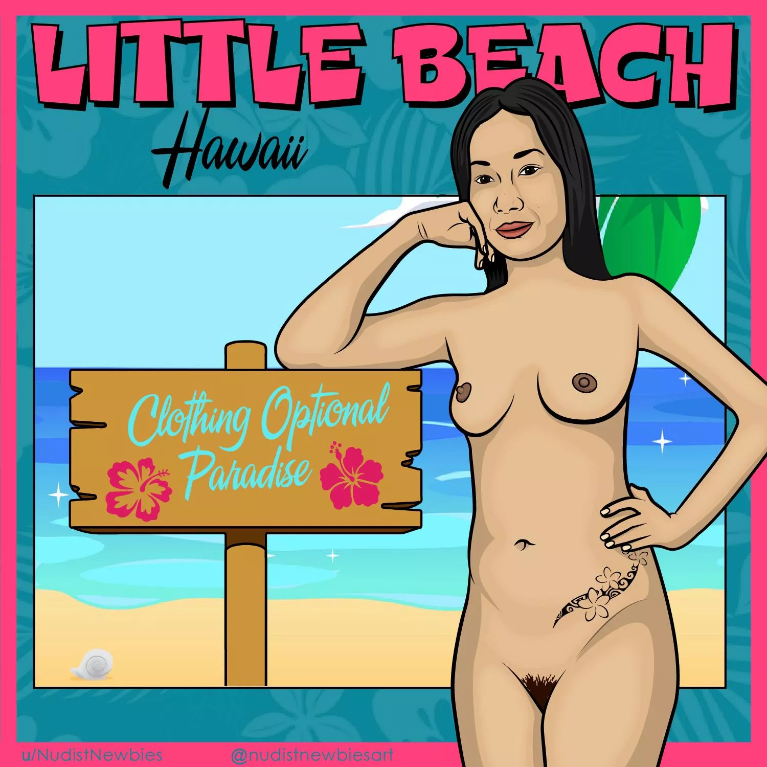 My Retro Art for Little Beach (OC) posted by NudistNewbies