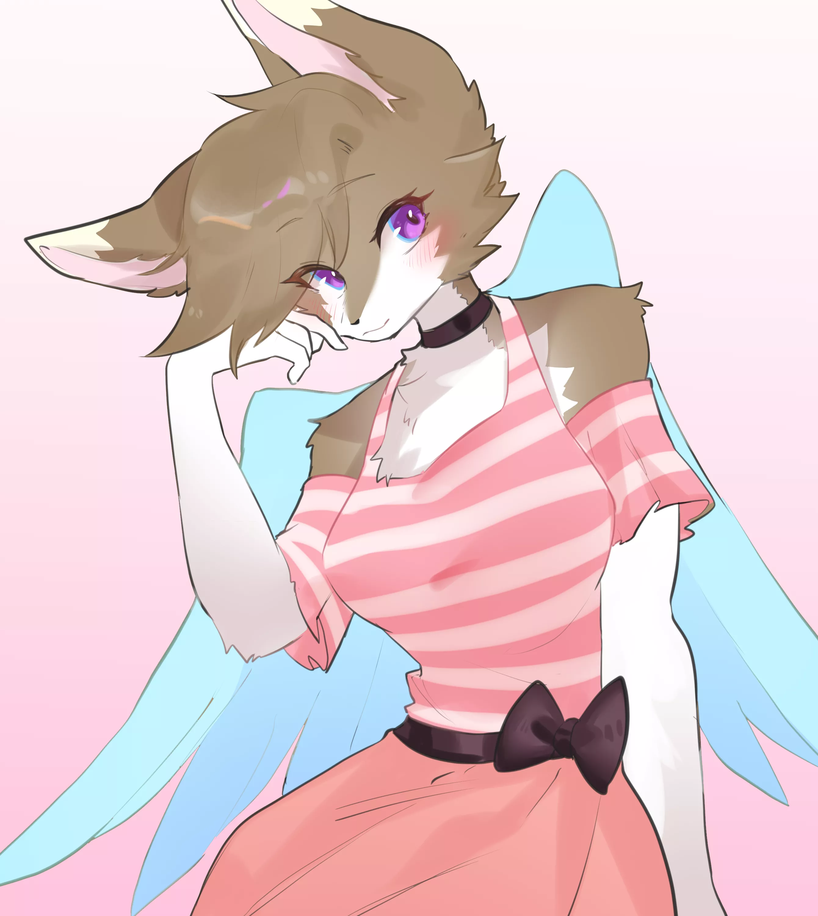 Oh um.. hai! 💖 - a com I got from @/ScribbledMoon !! posted by Snowwingedwolf