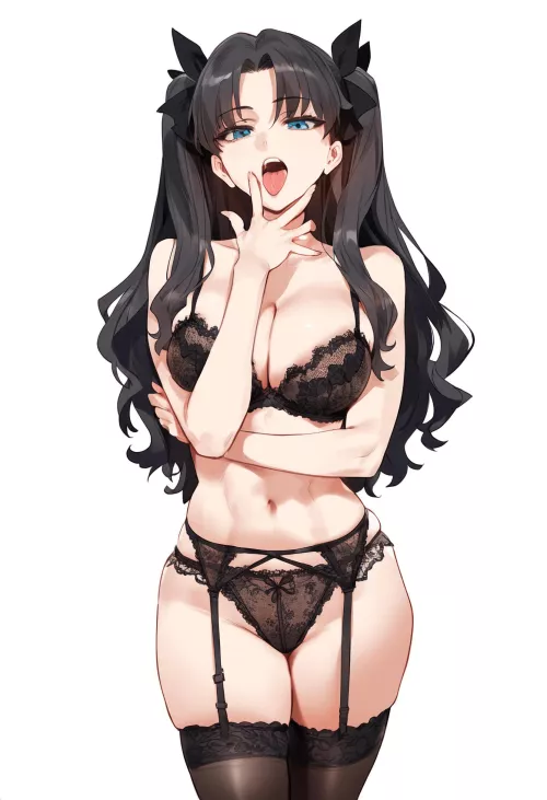 Rin Tohsaka in lingerie by feetent