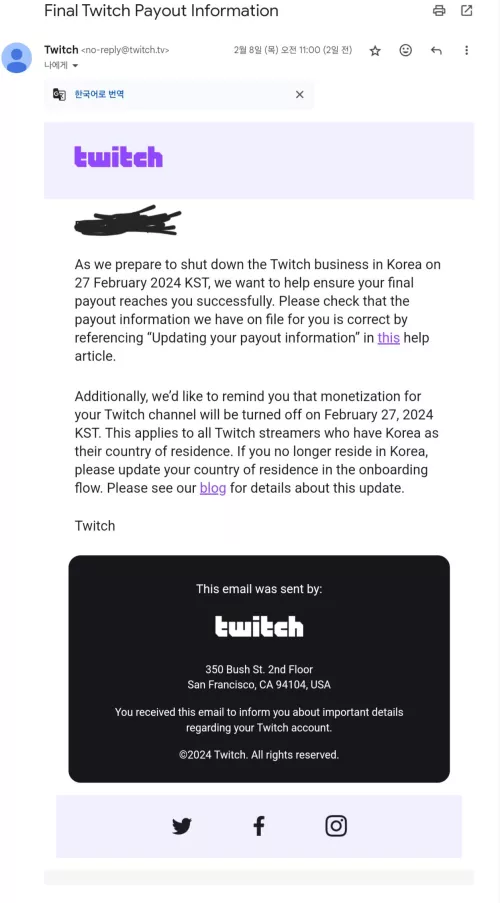 Sad to receive 