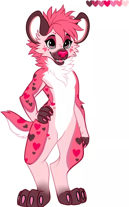 ValentiYEEN- Valentine's Day Hyena Adoptable (Art & Design by Me!) by Glittering-Amount-68