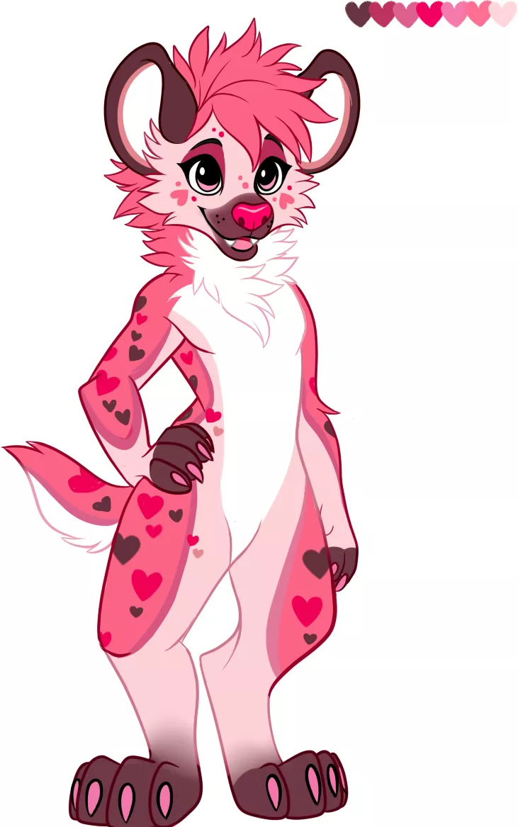 ValentiYEEN- Valentine's Day Hyena Adoptable (Art & Design by Me!) posted by Glittering-Amount-68