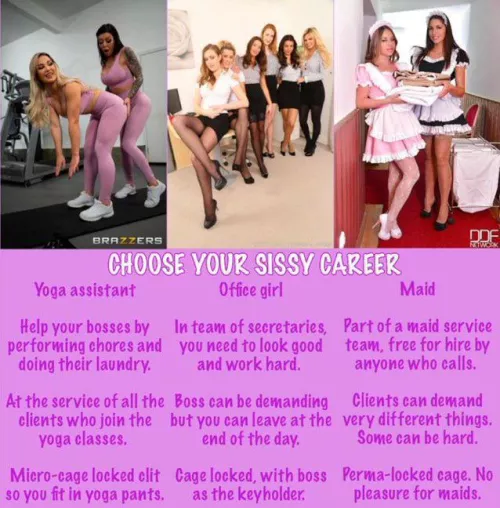 Choose your sissy career by peekingatpanties