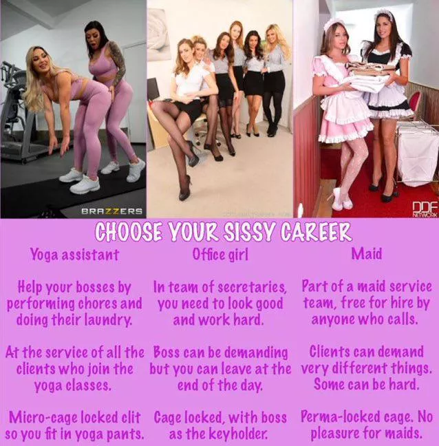 Choose your sissy career posted by peekingatpanties