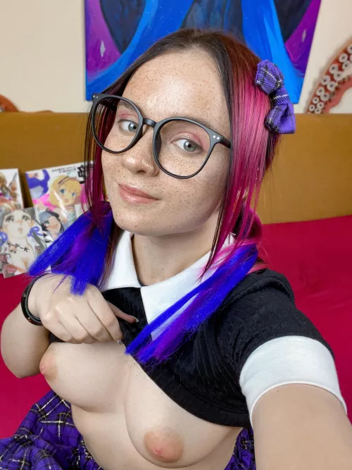 I look so innocent in these glasses, I like it by TatyanaVikernes