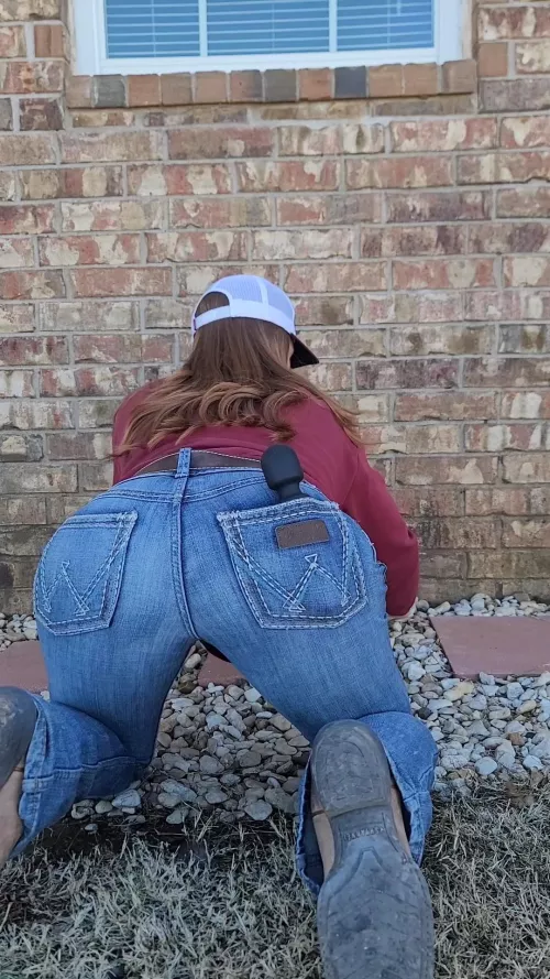 Just doing some weeding... by Naughty_Red_Farmgirl